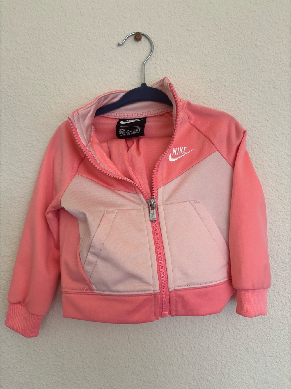 Nike Girls' Light Pink Zip-Up Athletic Jacket